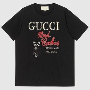Gucci Mad Cookies Cat T-shirt in Black - NEW!